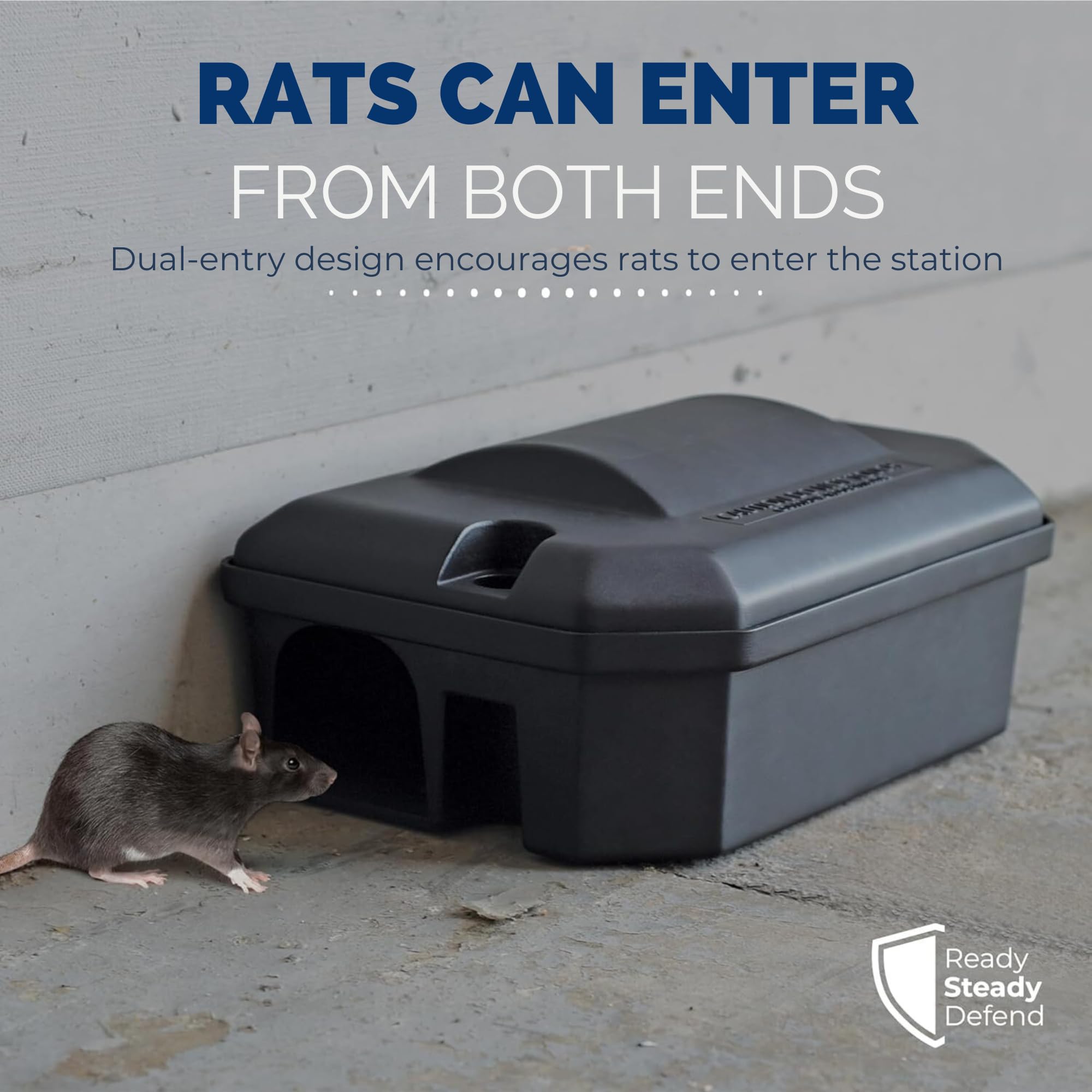 Rodent Bait Box & Wax Block Rat Poison Kit (1 Box & 250g Blocks)