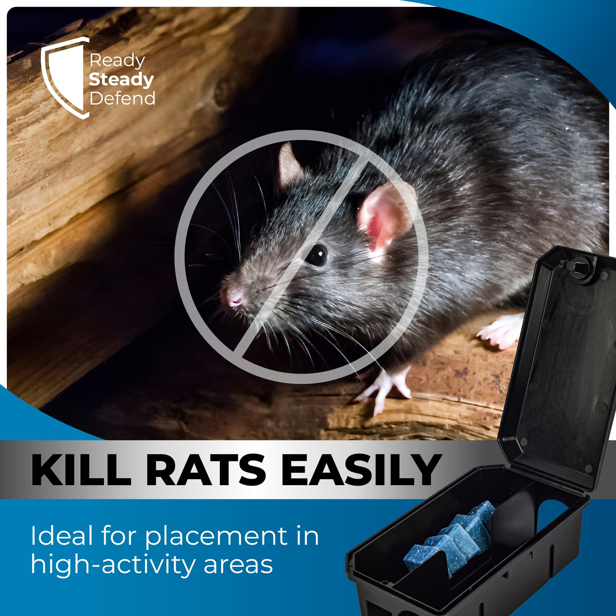 30 Rats Pre Baited Rat Boxes - 3 Pack