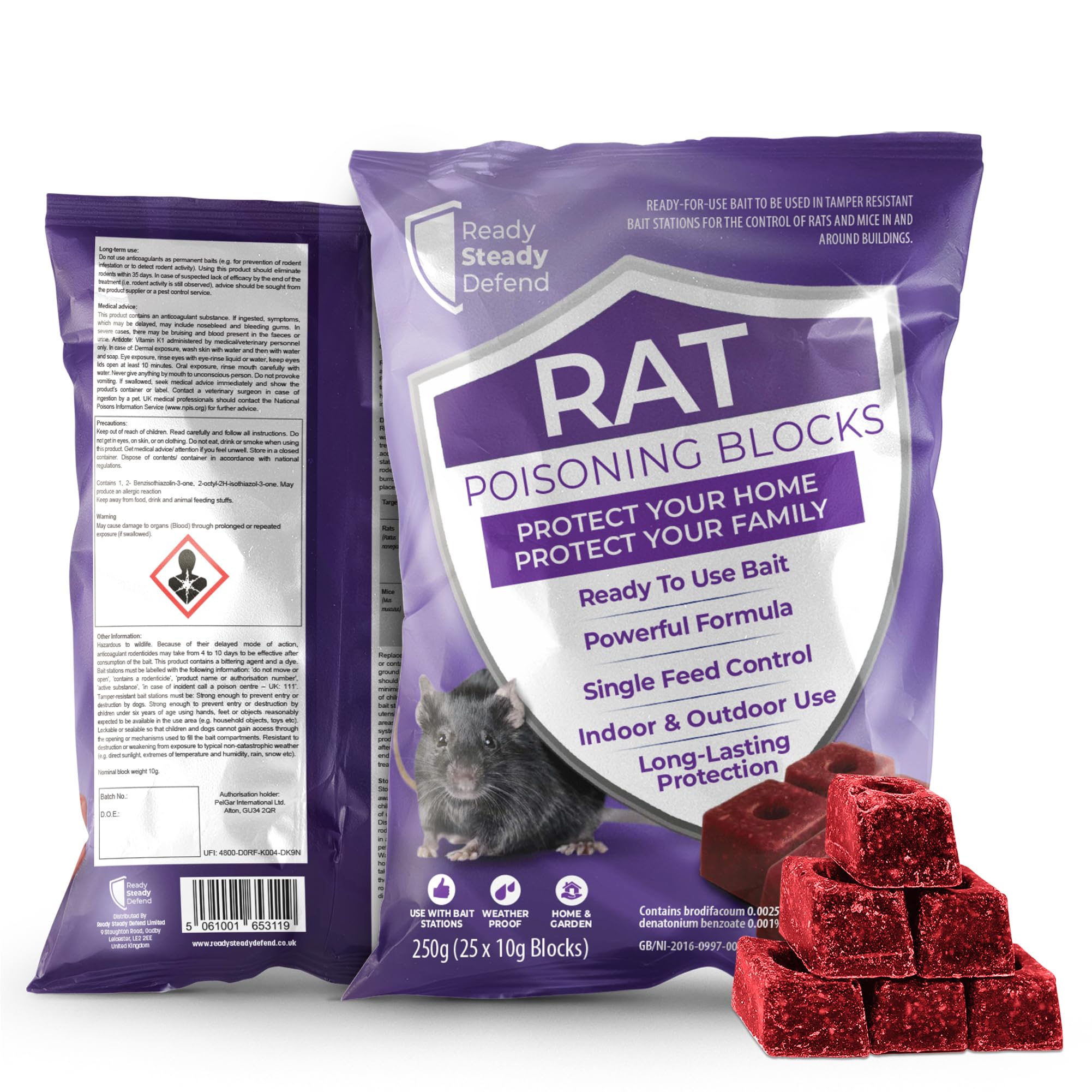 Rat Poisoning Blocks - 250G