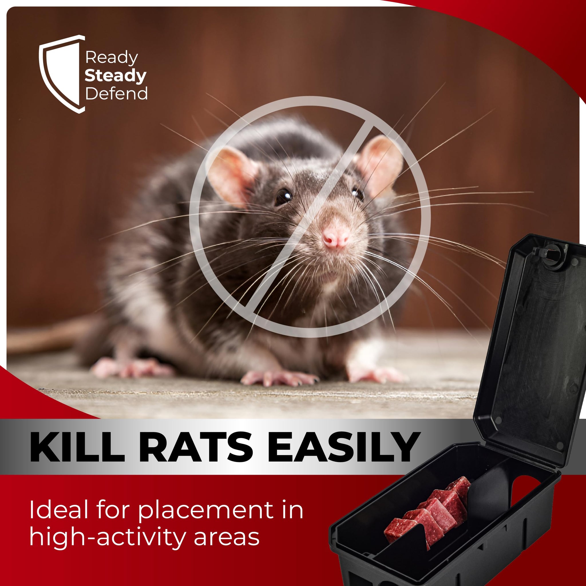 Rats Container Pre Baited Rat Boxes - 2 Pack