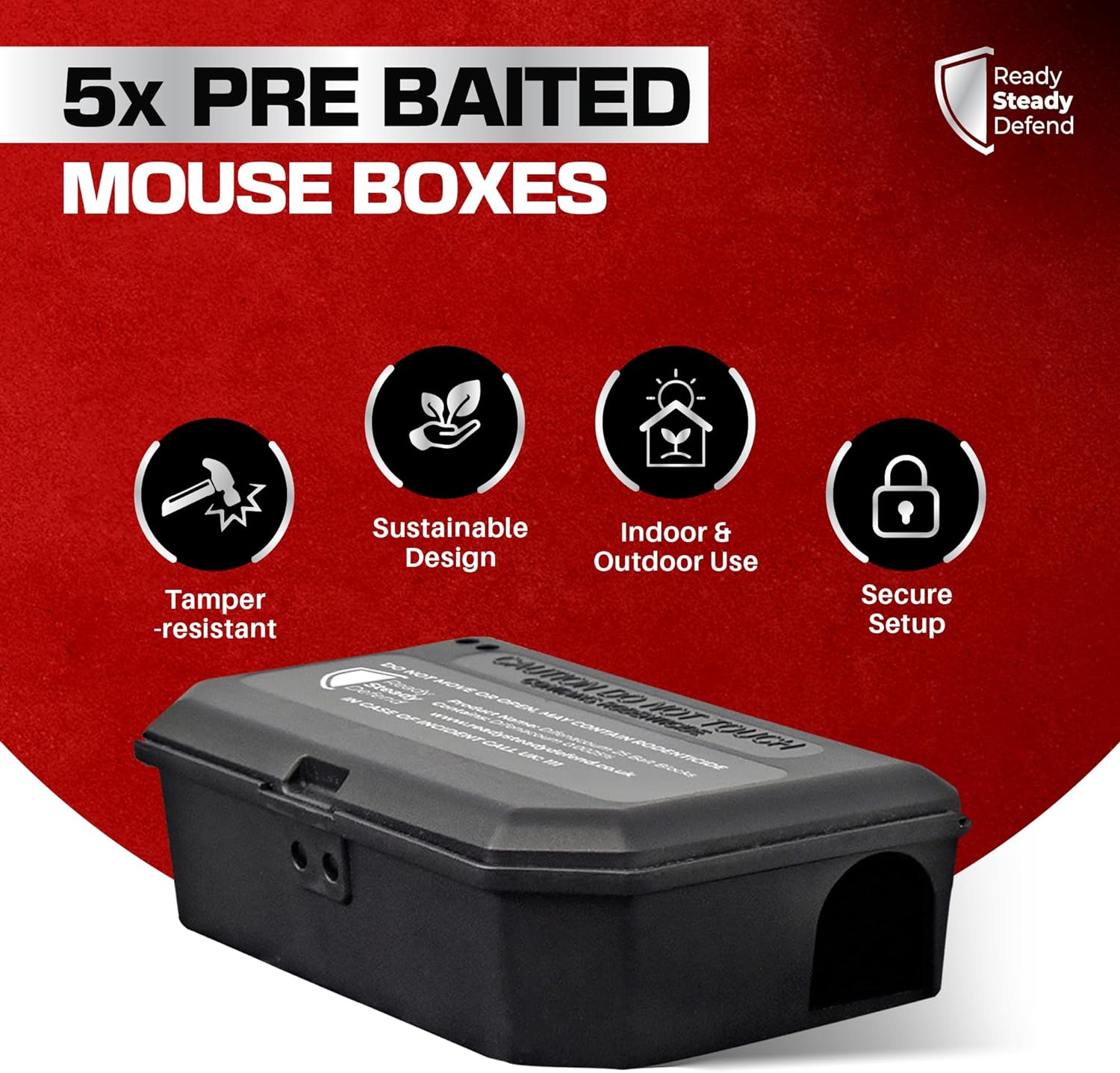 Pre-Baited Mouse Control Boxes (Pack of 5)