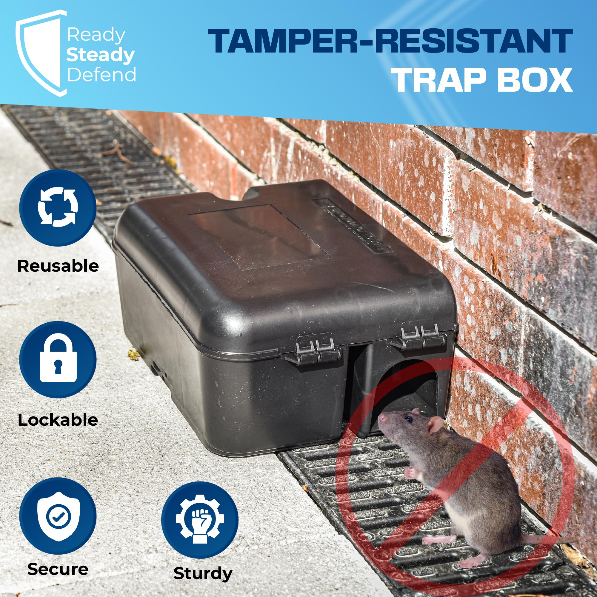 Rats Container Rat Box & Trap Kit - Indoor & Outdoor Rat Trap and Box