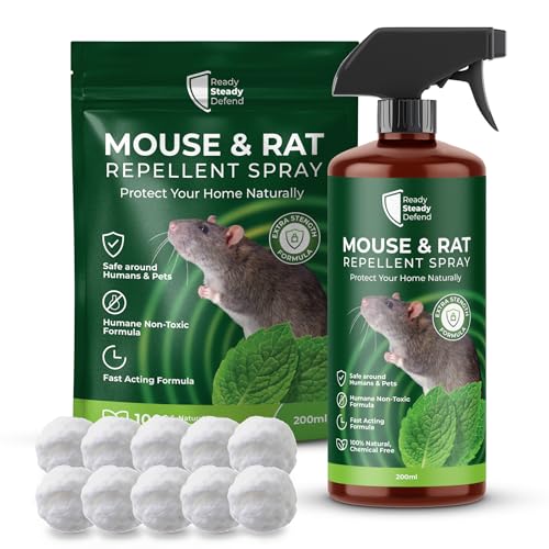 Natural Formula Mouse & Rat Repellent Spray with Cotton Balls (200ml)