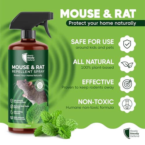 Natural Formula Mouse & Rat Repellent Spray with Cotton Balls (200ml)