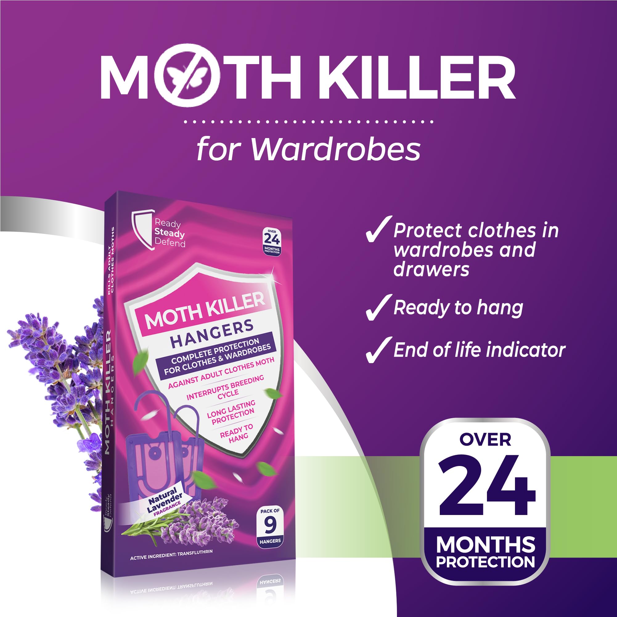 Moth Killer Hangers for Wardrobes  (Pack of 9)