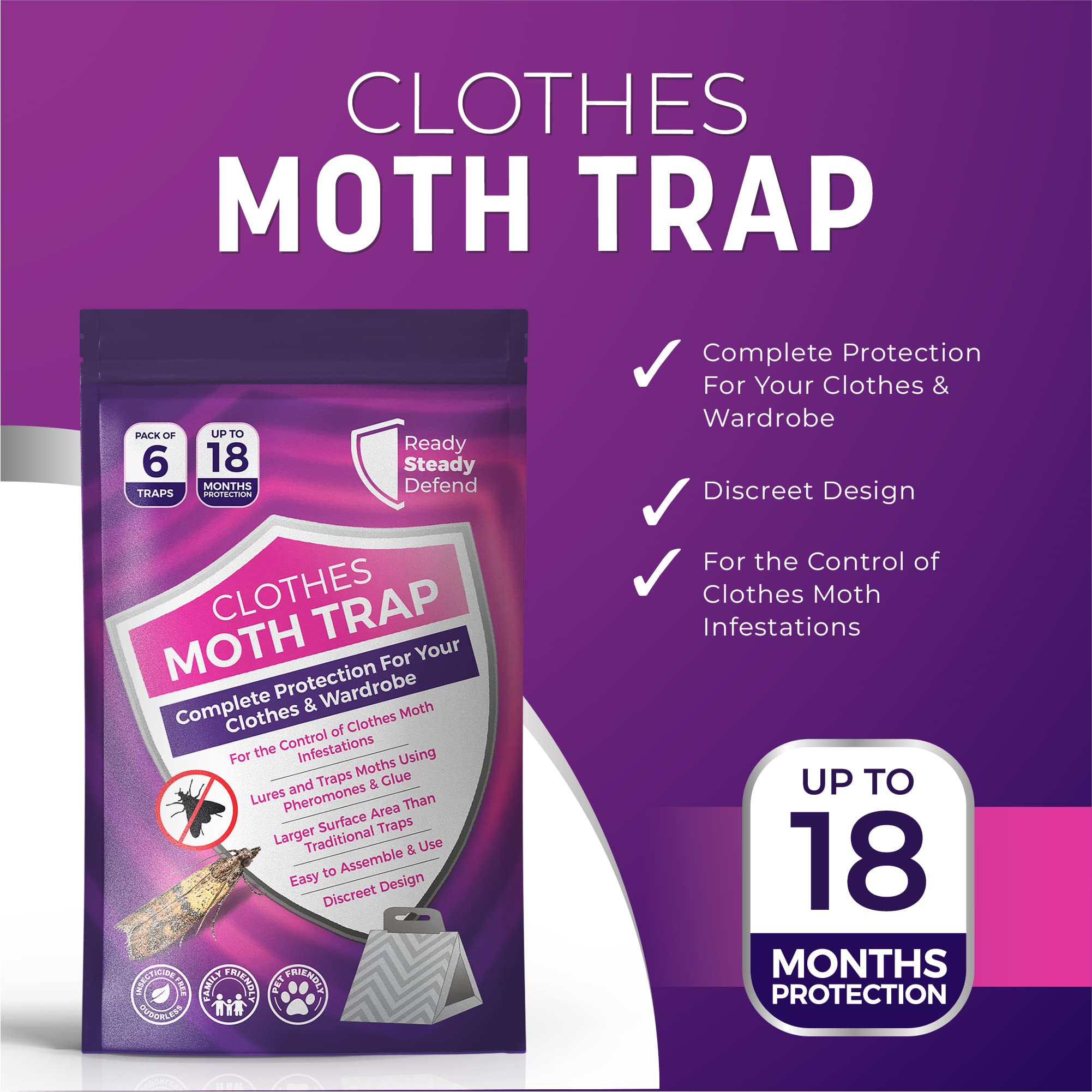 Clothes Moth Trap (Pack of 6 Traps)